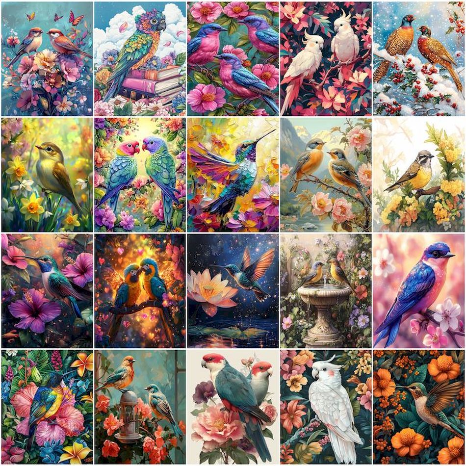 Art Craft Picture - Gatyztory pintura por números óleo pássaro