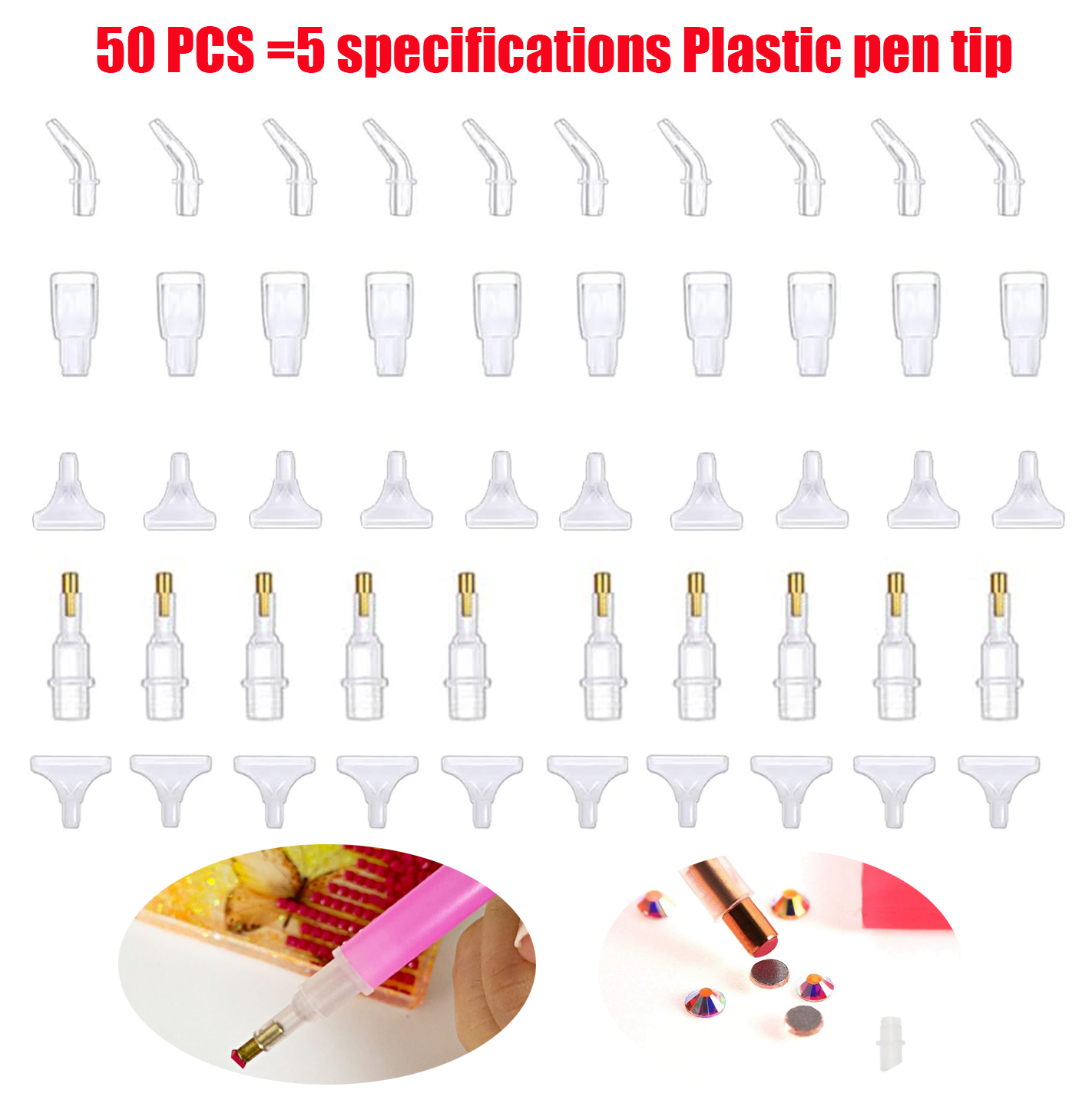 Diamond Painting Kit - 50 Peças Pontas de Caneta Aplicadora