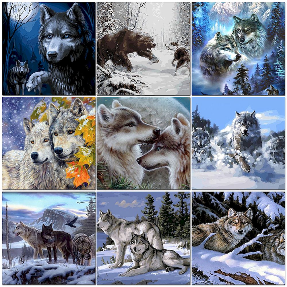 Art Craft Picture - Pintura por números lobo imagens a