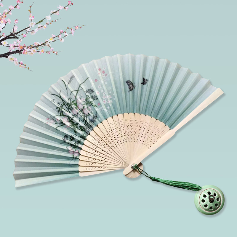 Leque dobrável de seda chinesa - Art Craft Video avaliação e preço