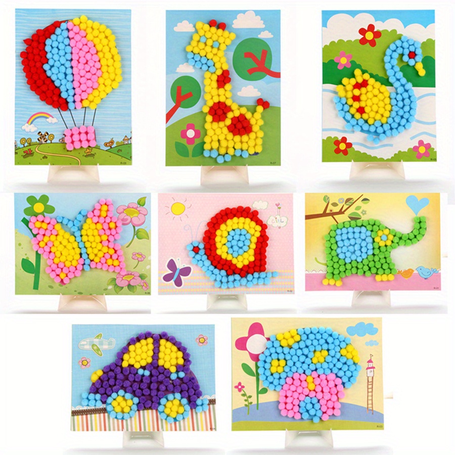 2 pçs 16x21cm colorido pom-pom - Art Craft Painting avaliação e preço