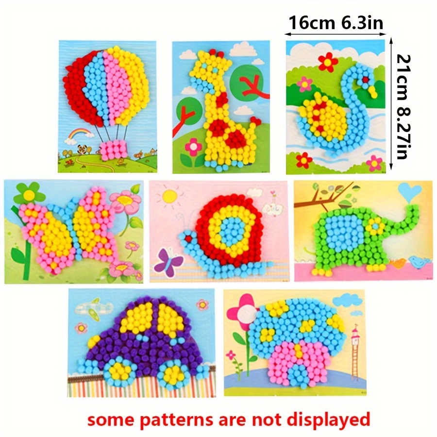 2 pçs 16x21cm colorido pom-pom - Art Craft Painting avaliação e preço