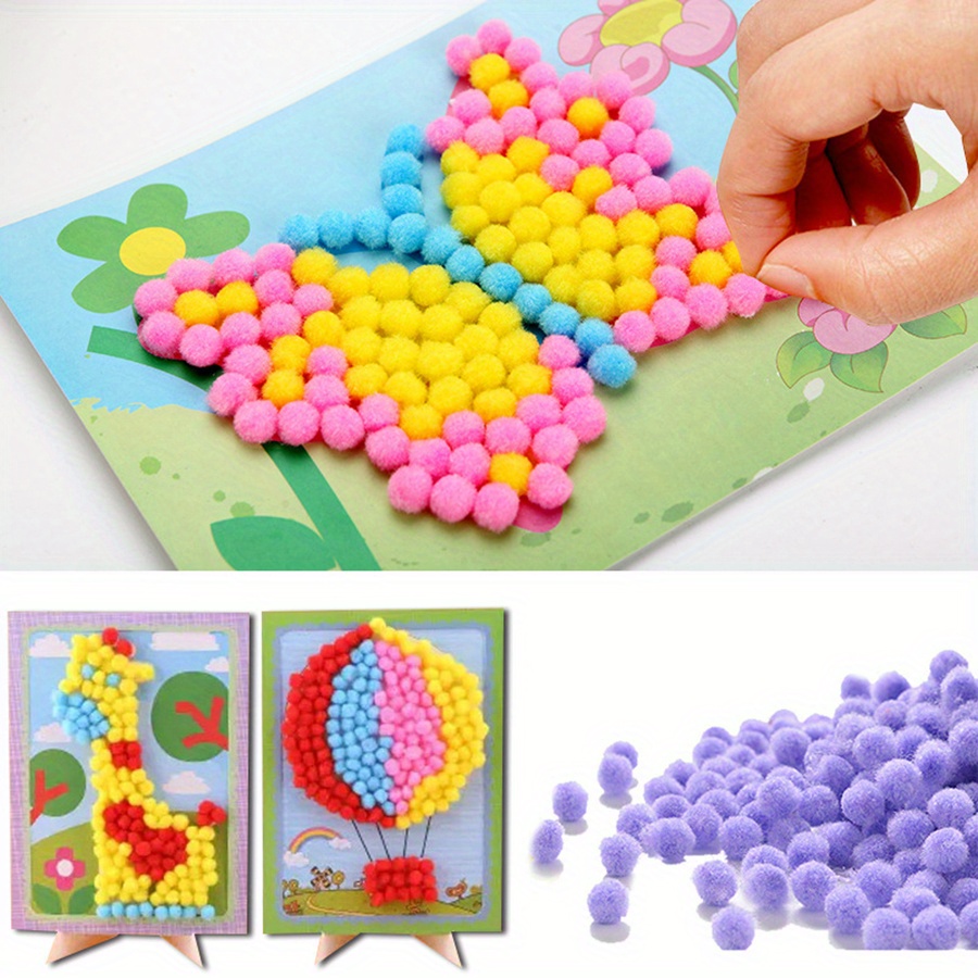 2 pçs 16x21cm colorido pom-pom - Art Craft Painting avaliação e preço