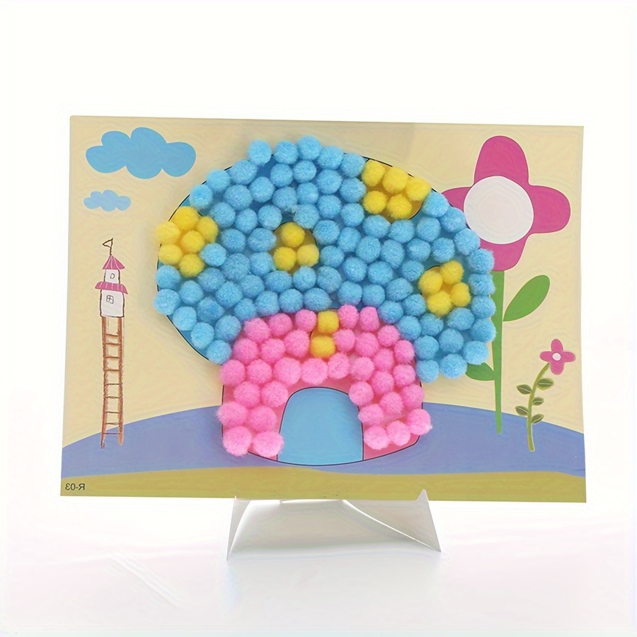 2 pçs 16x21cm colorido pom-pom - Art Craft Painting avaliação e preço